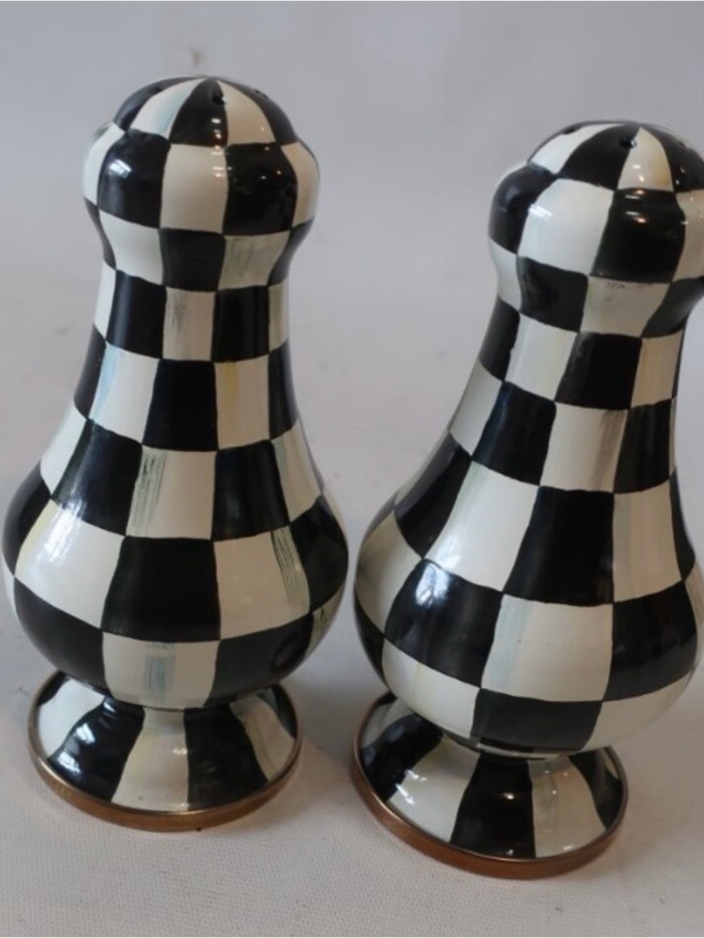 MacKenzie Childs Courtly Check Ceramic Salt and Pepper Shaker